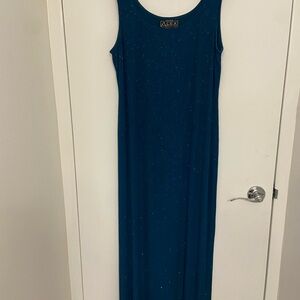 Alex Evenings Petite Teal Dress Made In USA Sz 12P